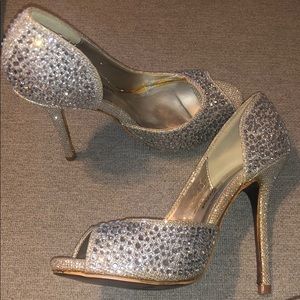 Bella Luna Heels, Silver, size 6